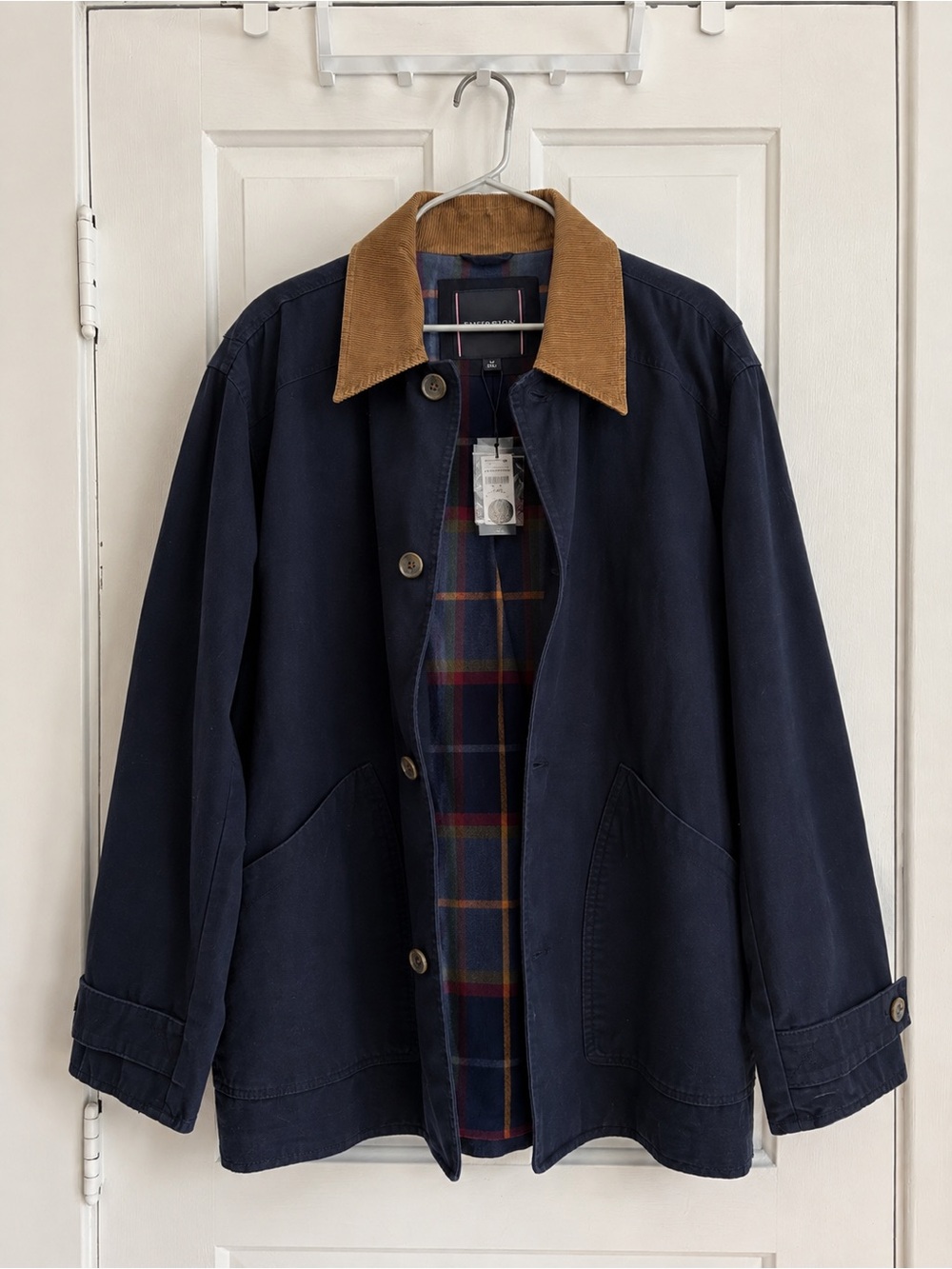 NEW Tommy Hilfiger Men’s Barn Jacket Navy Corduroy Collar L – NWT $199
